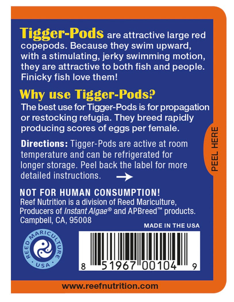 REEF NUTRITION TIGGER PODS LIVE COPEPODS 6OZ.