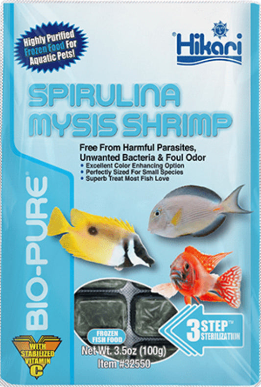 HIKARI SPIRULINA MYSIS SHRIMP FROZEN FOOD 3.5OZ CUBES