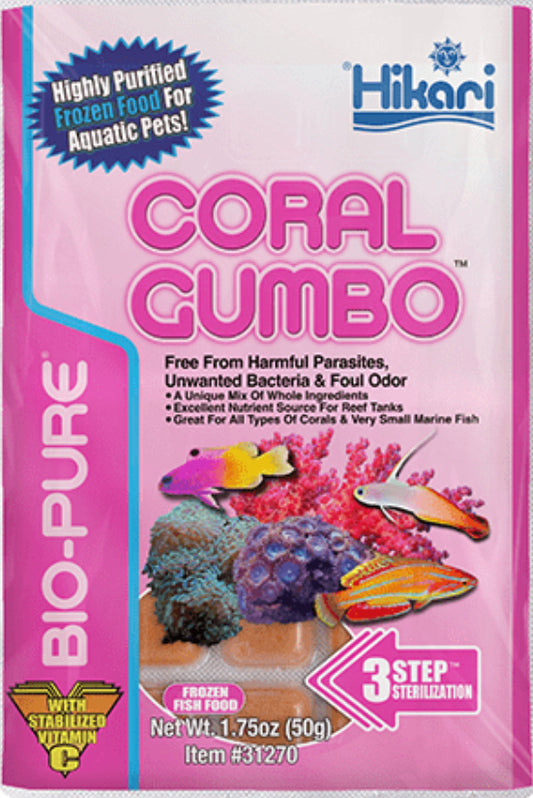 HIKARI CORAL GUMBO FROZEN FOOD 3.5OZ CUBES